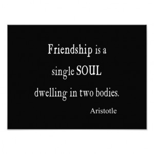 Vintage Aristotle Friendship Single Soul Quote Photographic Print