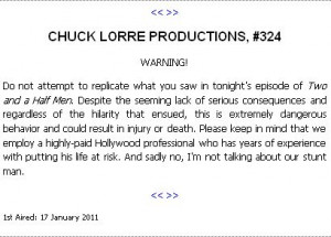 BlogPost - Chuck Lorre, Charlie Sheen and the vanity card jabs