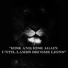 ... again until lambs become lions. Quote from the movie 