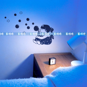 Newsee Decals girl blowing bubbles Vinyl wall art quotes and saying ...
