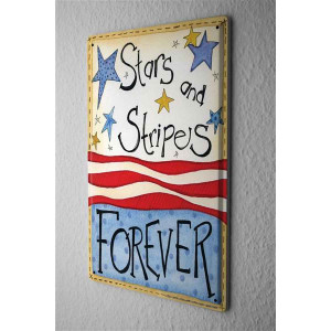 Tin Sign Sayings Stars and Stripes Forever Metal Plate 8X12