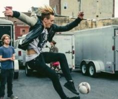 Daniel from the 1975 playing soccer Music, Plays Soccer, Band, 1975 ...