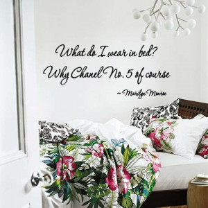 Marilyn Monroe Chanel No. 5 Quote Wall Lettering Vinyl