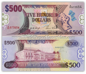 Dollars Unc Guyana Map Arms