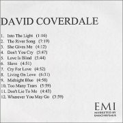David Coverdale Album UK CD R acetate Promo
