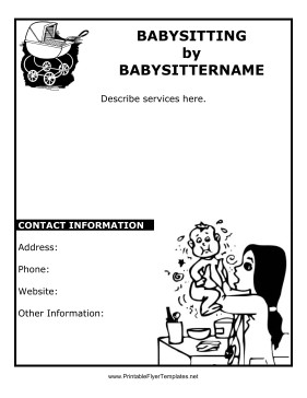 Baby Sitting Flyer This Black And White Babysitting Is Great For ...
