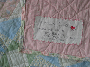 This quilt was a baby gift for a friend's daughter.