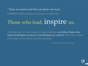 Thoughts on #Leadership from our next speaker, Simon Sinek. #G5
