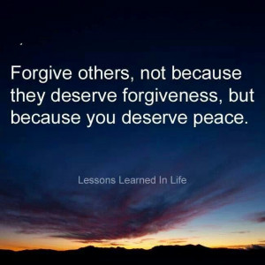 Forgiveness heals the soul