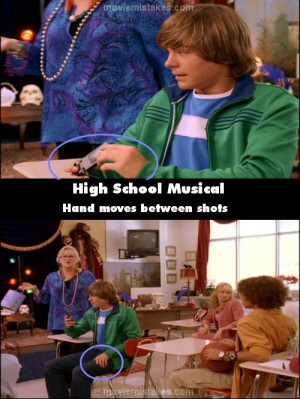 ... lap and one hand holding the phone.More High School Musical mistakes