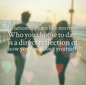 ... to date is a direct reflection of how you feel about yourself. #quotes