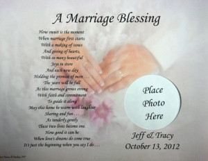 ... MARRIAGE BLESSING PERSONALIZED POEM BRIDE & GROOM WEDDING GIFT IDEA