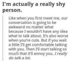 actually a really shy person