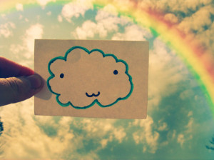 cloud, colorful, cute, happy, rainbow