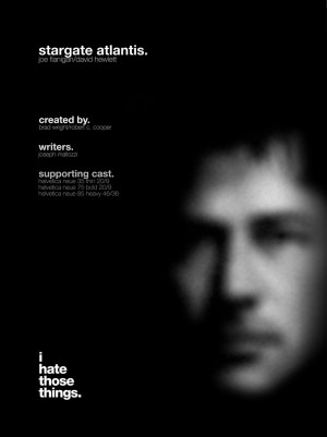 Stargate Atlantis Helvetica Poster Starring Joe Flanigan