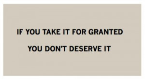 Don't take it for granted