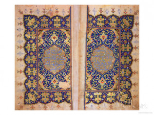 Illuminated Pages of a Koran Manuscript, Il-Khanid Mameluke School ...