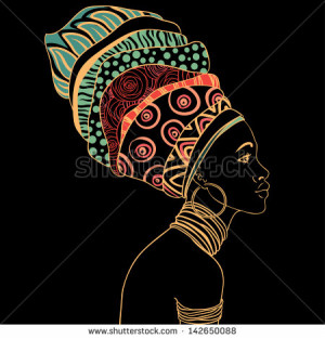 Portrait of beautiful African woman with earring (profile view)