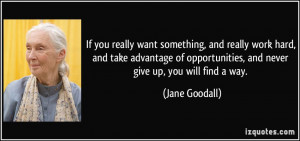 If you really want something, and really work hard, and take advantage ...