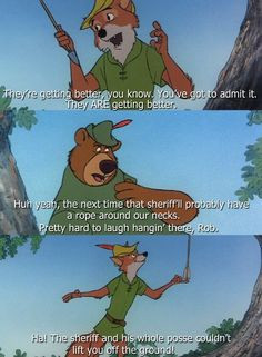 Robin Hood picking on his friend. Like you do with your best friends ...