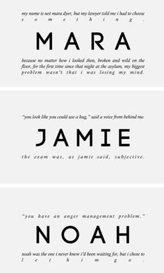 the unbecoming of mara dyer ;; first and last mentions More