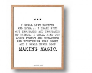 The Secret Garden Quote Print, Kids Literary Poster, Classic Children ...