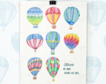 ... air balloon nursery art// quote art// Together we will touch the sky