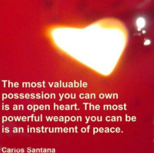 The most valuable possession you can own is an open heart. The most ...