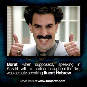 Borat, when supposedly speaking in Kazakh with his partner throughout ...
