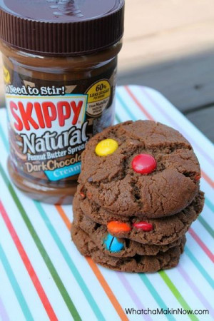 Chocolate Peanut Butter M&M Cookies - Use Skippy Dark Chocolate Peanut ...