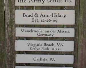 ... Signs. Include Quote, Family Name, Military Bases, Various Locations