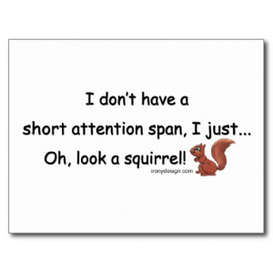 Short Attention Span Squirrel Post Card