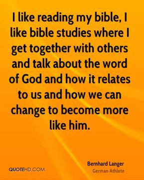 Bernhard Langer - I like reading my bible, I like bible studies where ...