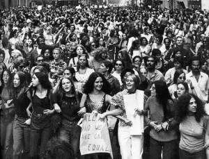 The Women’s Strike for Equality march in New York 1970, showing the ...