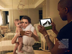 kim kardashian and kanye west with north west designing their new home