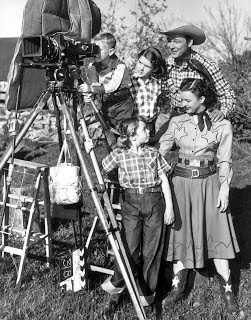 Roy, Dale and kids in their backyard about 1956