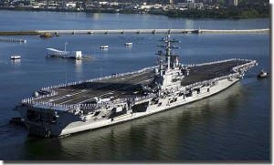 Floating City - USS REAGAN PASSING THE ARIZONA MEMORIAL