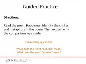 Guided Practice Directions: Read the poem Happiness. Identify the ...