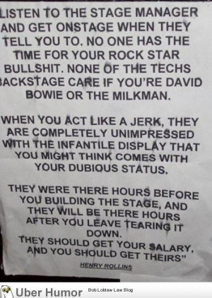 Henry Rollins rules for musicians