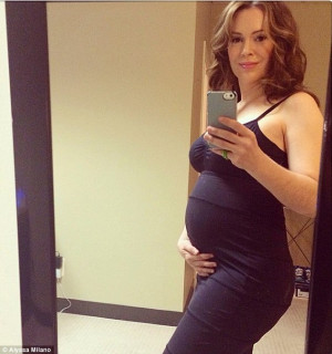 Burgeoning baby bump: Alyssa Milano shared this Instagram selfie of ...