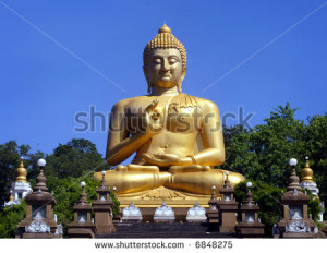 giant Buddha statue in Thailand. - stock photo