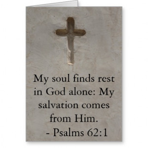 Inspirational Bible quote Psalms 62:1 Card