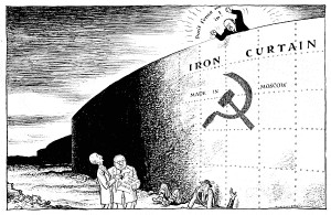 Cold War Propaganda Cartoons | Political Cartoon of the iron curtain