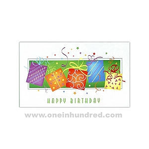 Prancing Presents - Personalized Happy Birthday card with 5 presents ...