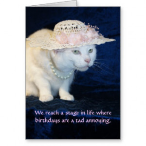 Customizable Funny Cat Birthday for Older Woman Greeting Card
