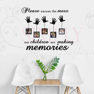 Hanging Hand Prints (with quote) ~ Photo wall-art