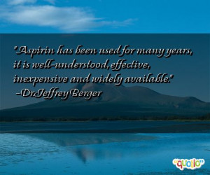 Aspirin has been used for many years,