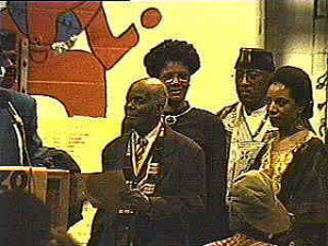 Behind Dr. Clarke are Dianna and Dr. Ed Sims and Yolanda Noland