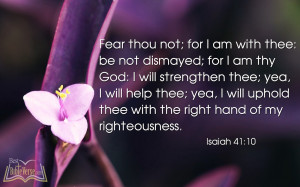 Fear thou not; for I am with thee: be not dismayed; for I am thy God ...