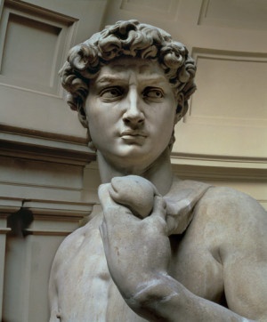 Image: Michelangelo (Buonarroti) - David, head of sculpture by ...